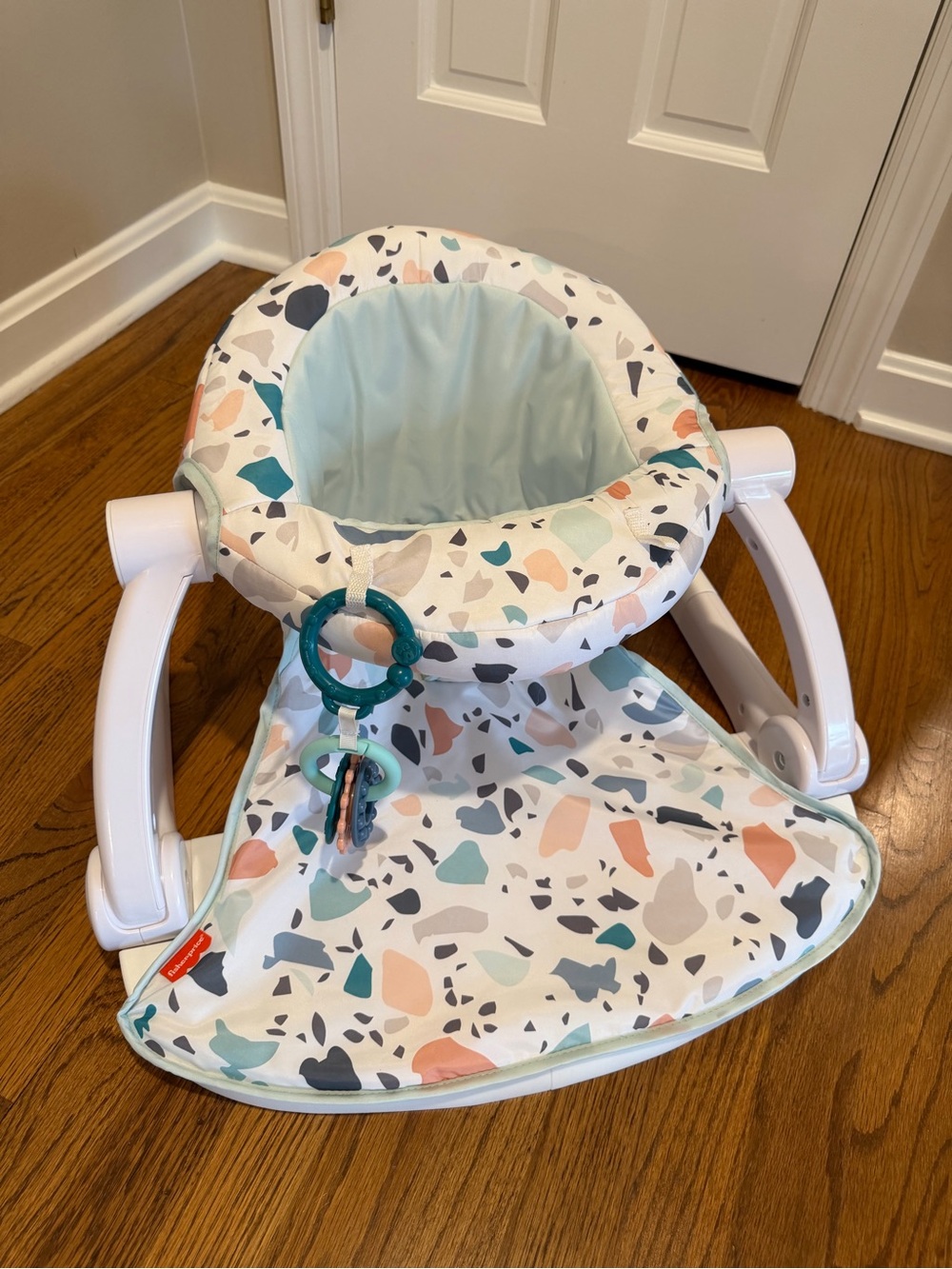 Fisher-Price Multi-Color Terrazzo Pattern Baby Seat with Teether Rings